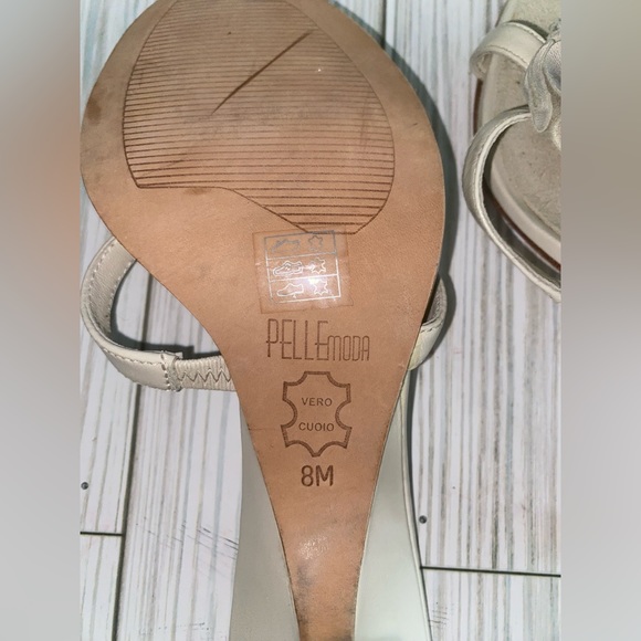 Pelle Moda Leather Slip On Sandal Heel Size 8M - Picture 3 of 10